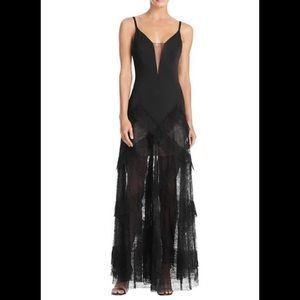 BCBGMAXAZRIA Black Lace Evening Gown,4, Worn once.
